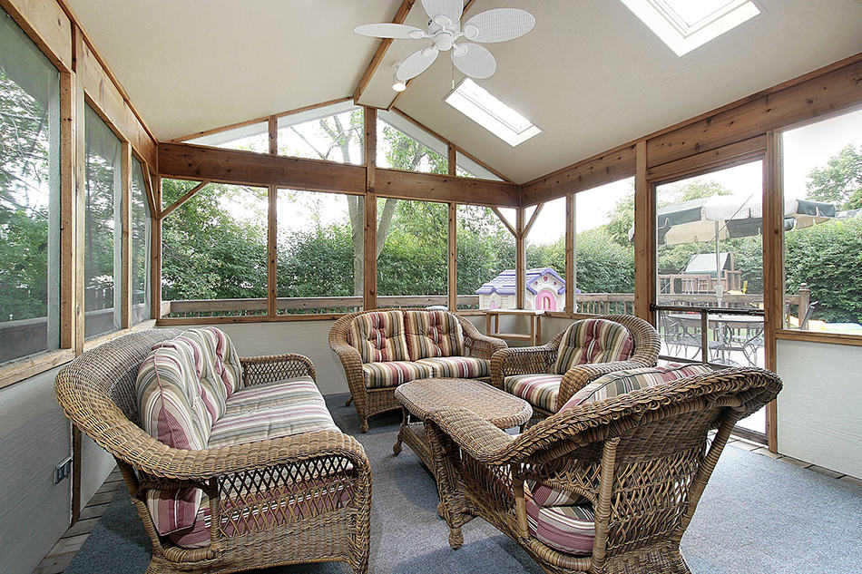 Wood and White Paneling with an Angled Ceiling