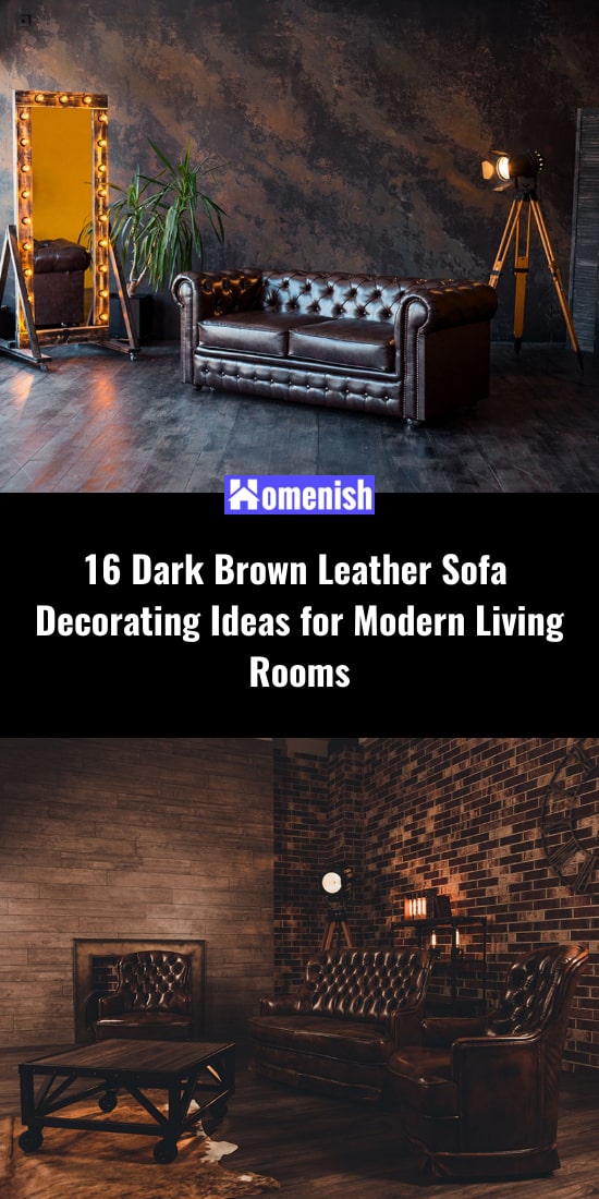 16 Dark Brown Leather Sofa Decorating Ideas for Modern Living Rooms