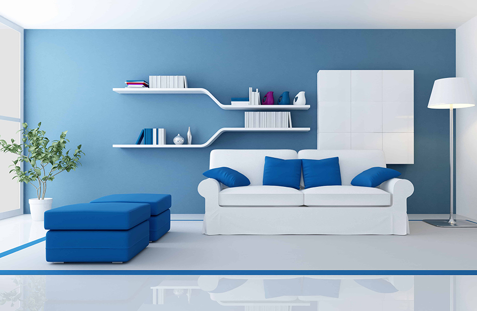 A Mix of White and Blue Furniture