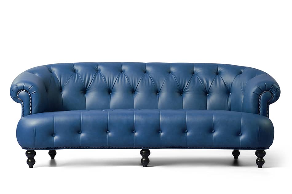 Blue Leather Sofa