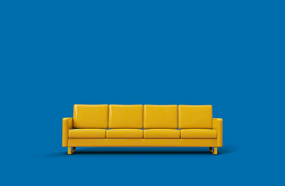 Mustard Yellow Leather Sofa