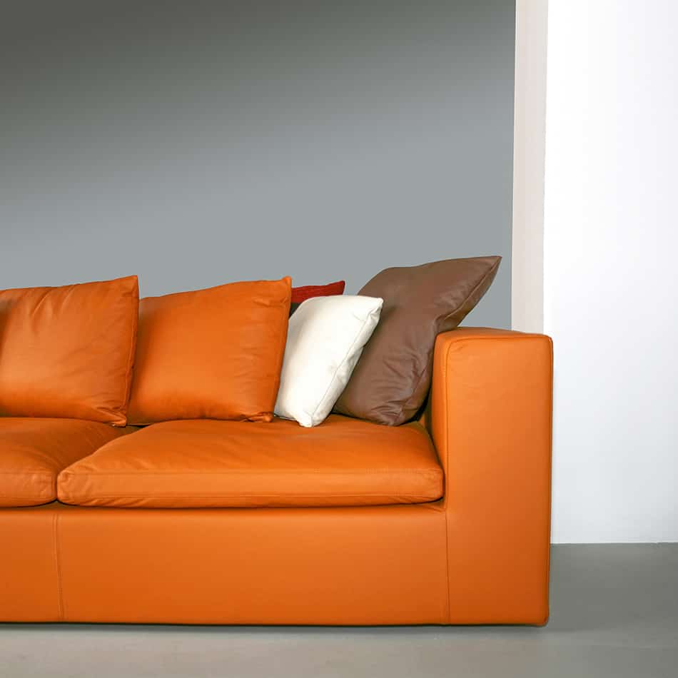 Orange Leather Sofa as a Brown Alternative