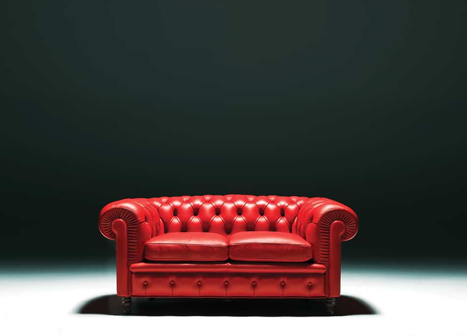 Royal Red Leather Sofa