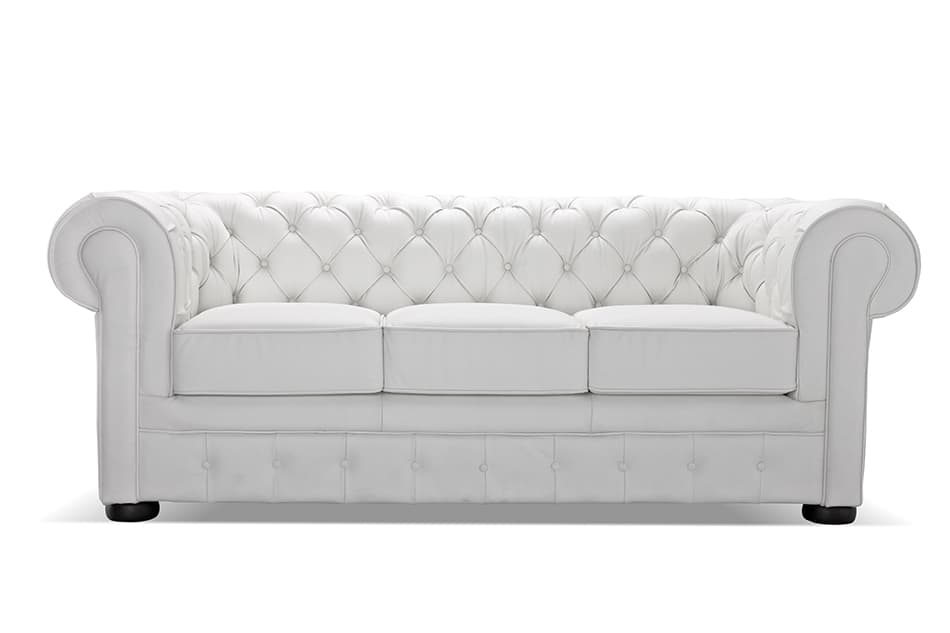 Timeless White Leather Sofa
