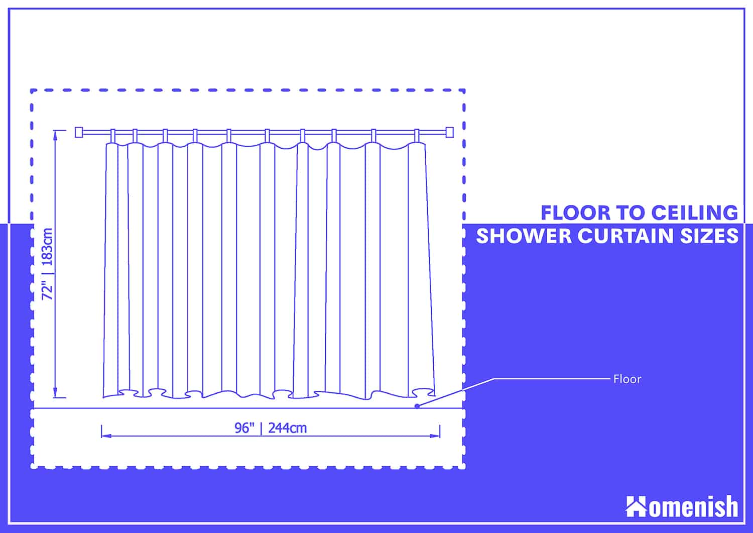 Standard Shower Curtain Size, How To Extend Shower Curtain Length