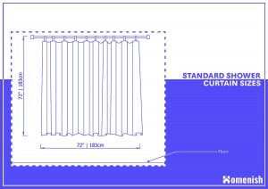 standing shower curtain size