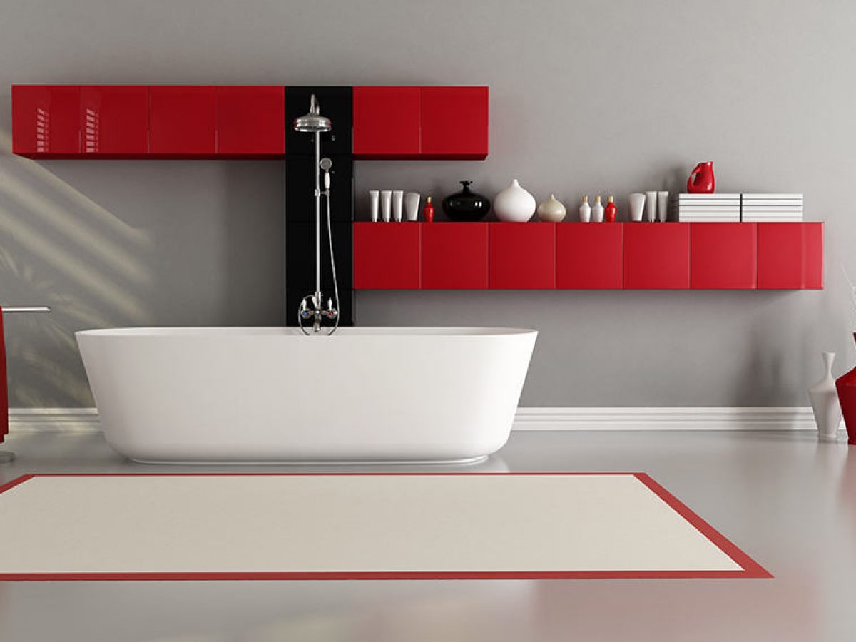 12 Bold And Beautiful Grey And Red Bathroom Ideas Homenish