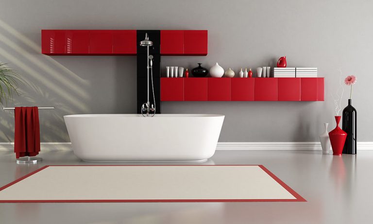12 Bold and Beautiful Grey and Red Bathroom Ideas - Homenish