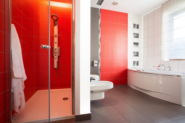 12 Bold and Beautiful Grey and Red Bathroom Ideas - Homenish