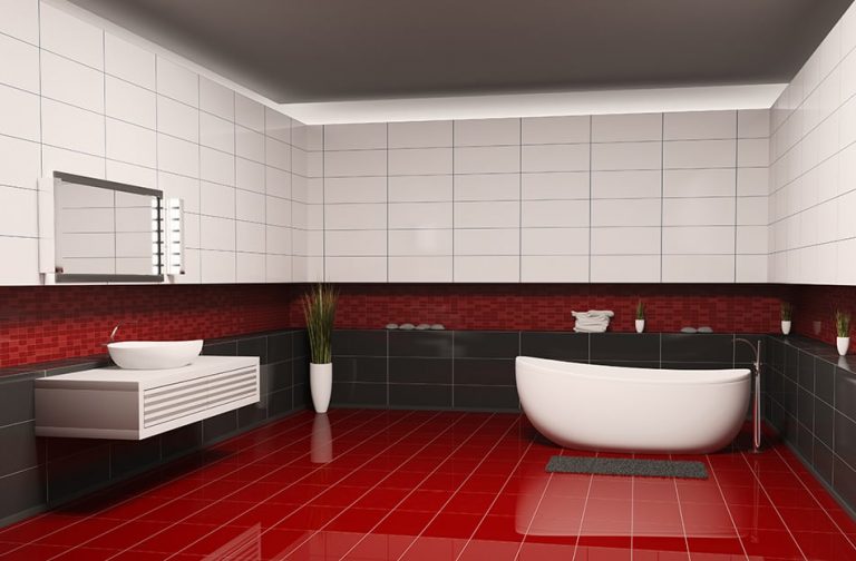 12 Bold and Beautiful Grey and Red Bathroom Ideas - Homenish