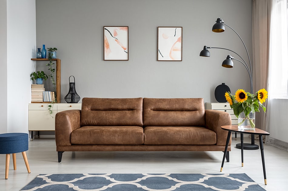 Low Leather Sofa