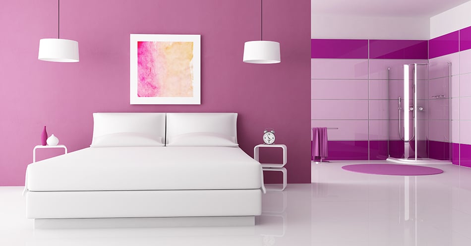 Sophisticated Purple in a Minimalist Bedroom