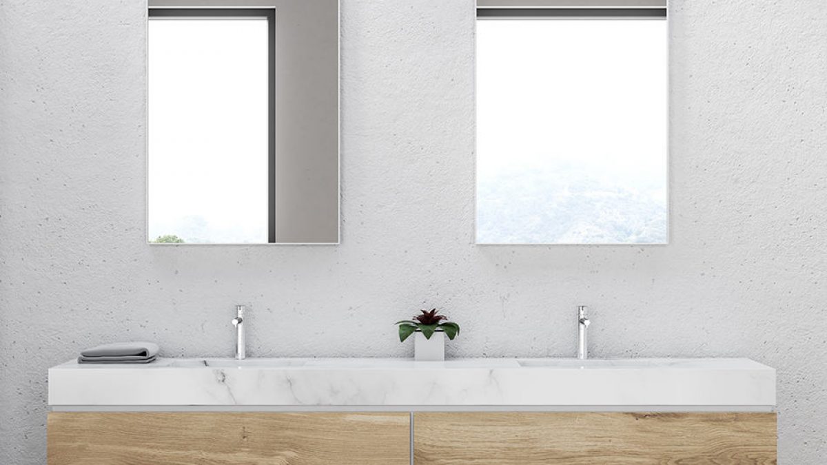 How To Choose A Double Vanity Mirror Size Homenish Double Vanity Mirror Size, How Big Should A Mirror Be Over 60 Inch Vanity