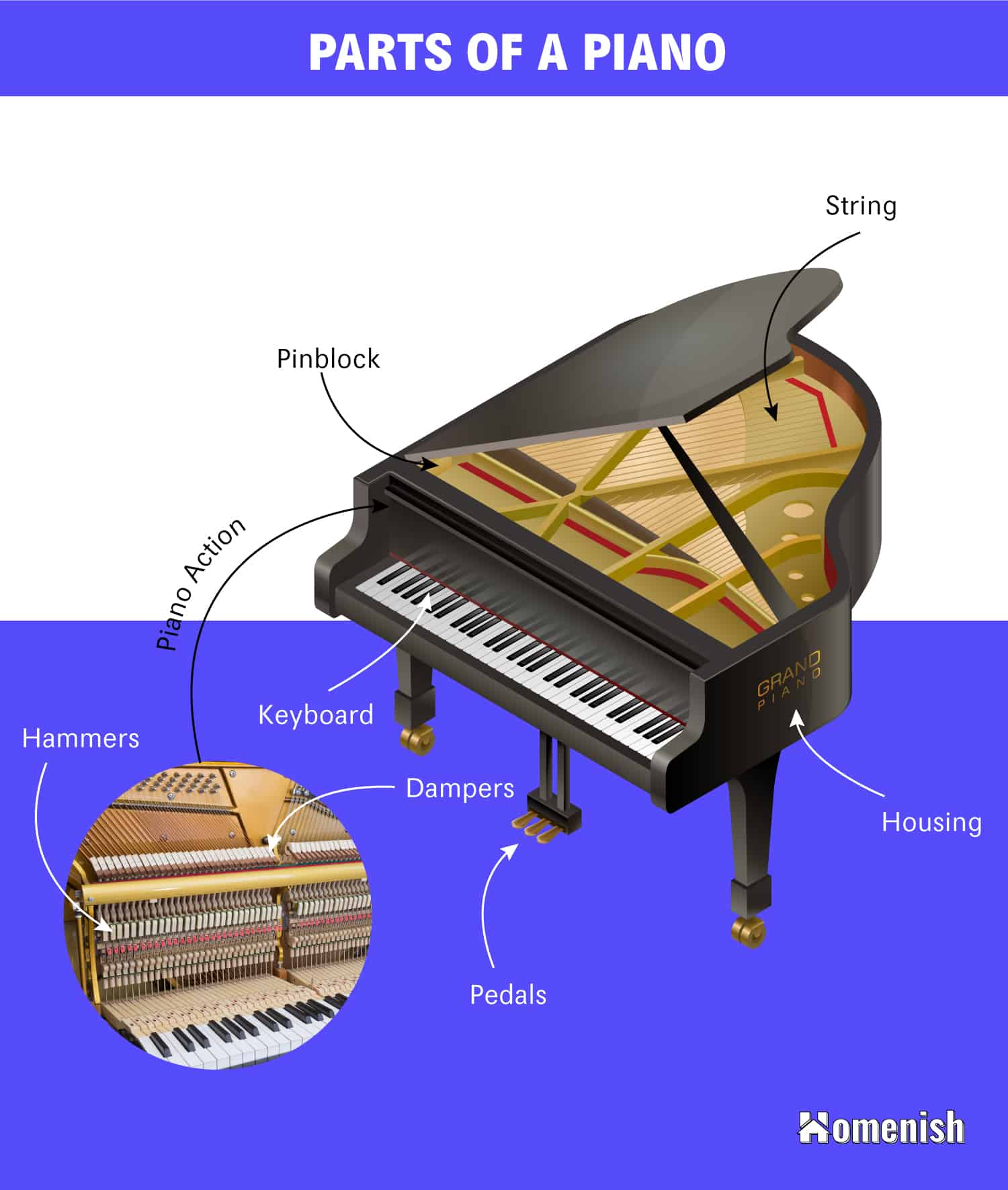 Parts of a Piano Diagram