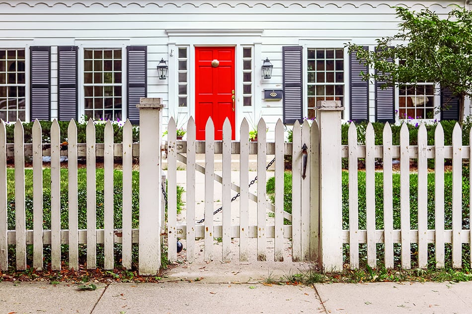 Traditional picket fences