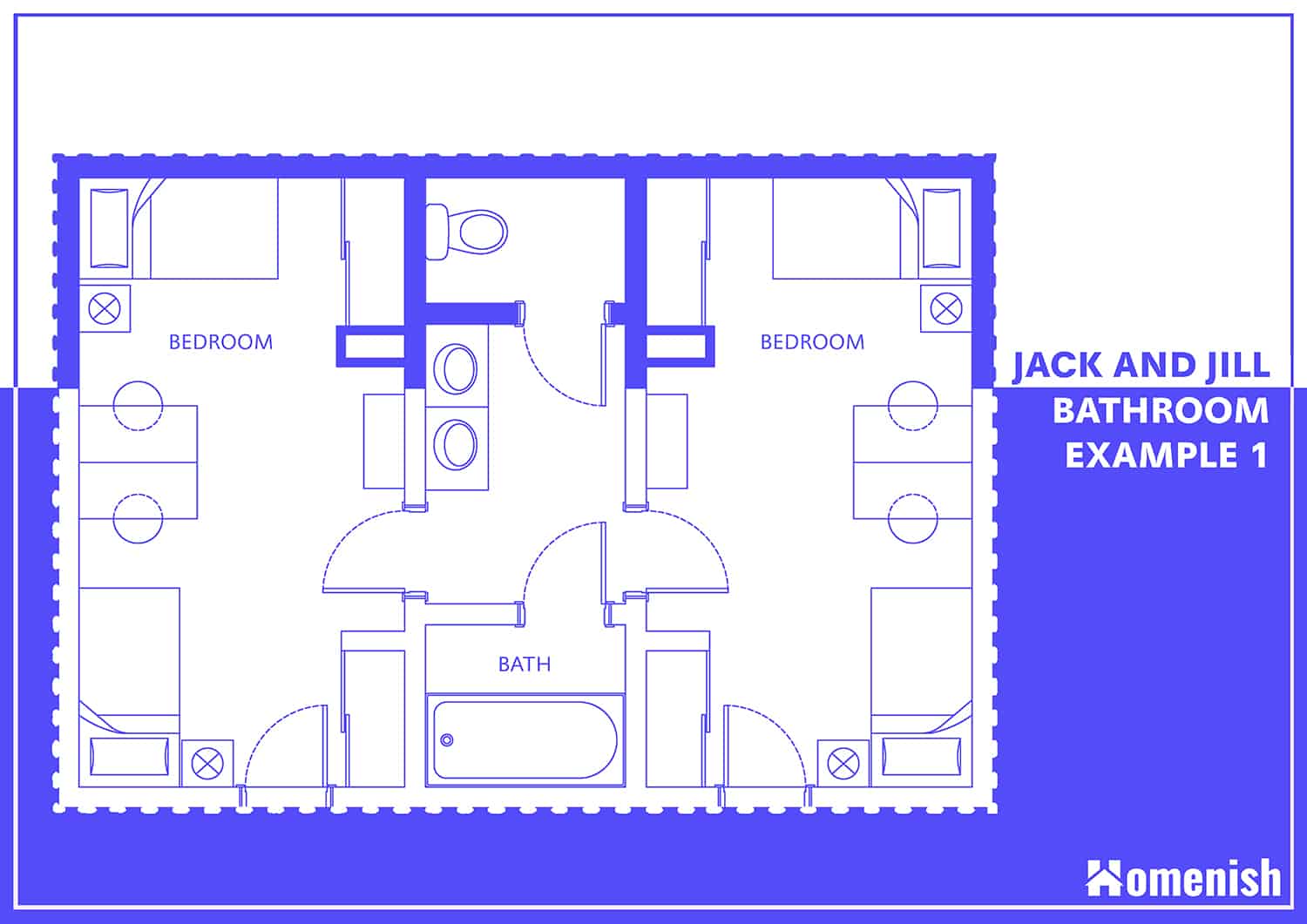 Jack and Jill Bathroom In the Middle