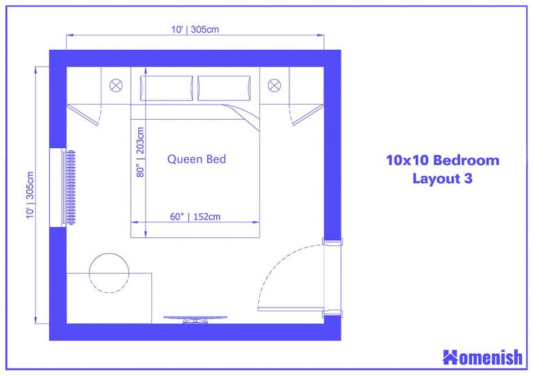 9 Ideal 10x10 Bedroom Layouts For Small Rooms Homenish