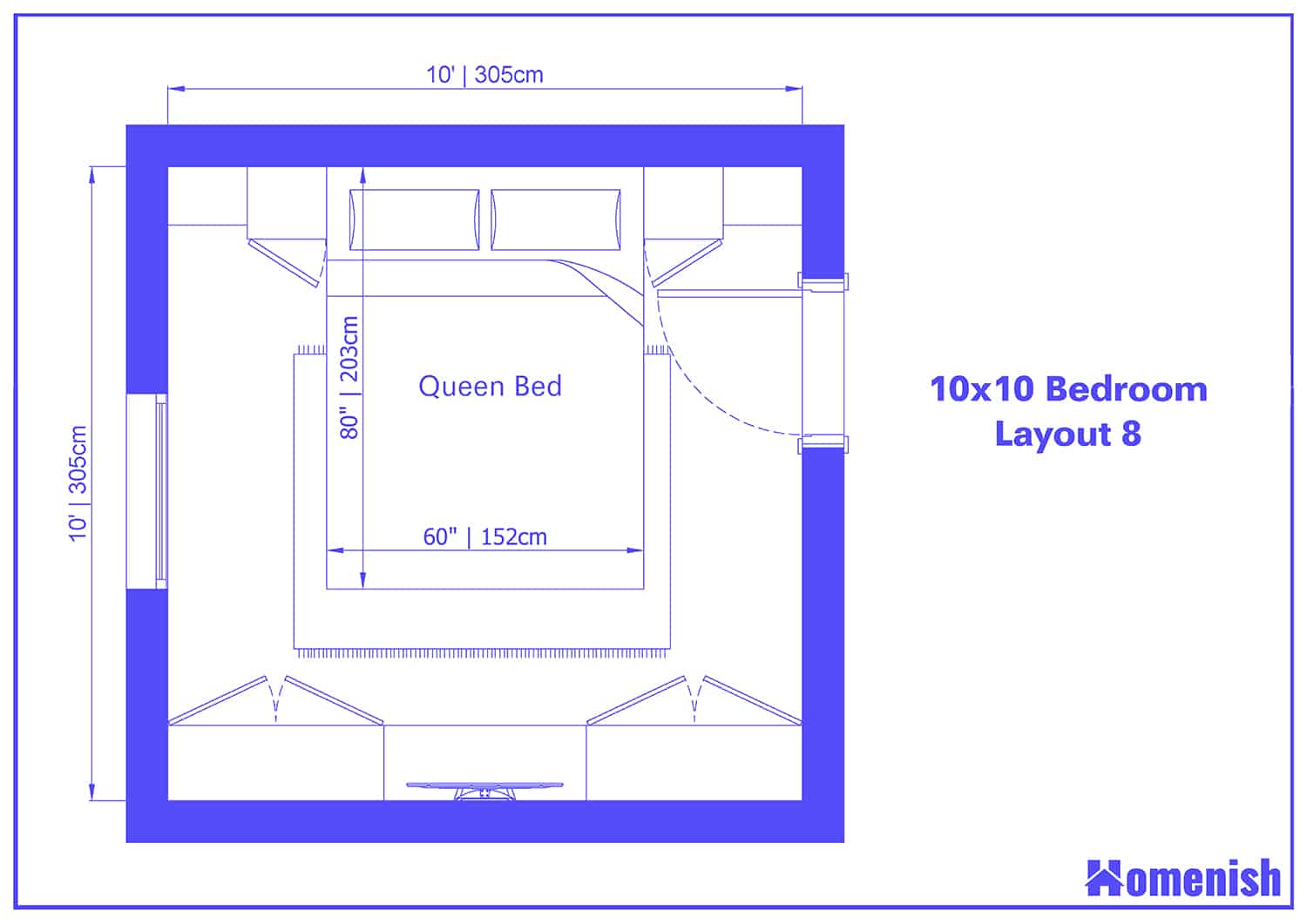 10x10 Bedroom Layout 8