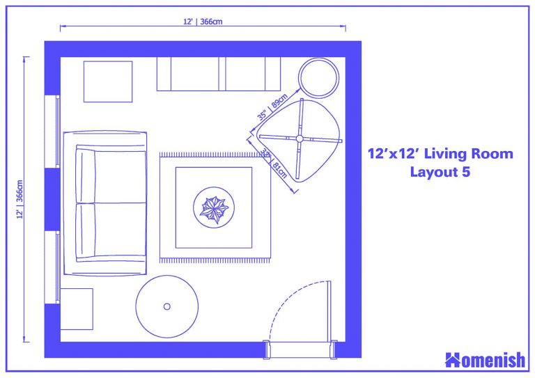 12' x 12' Living Room Layout 2