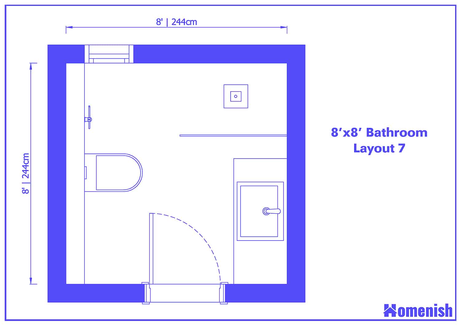 8' x 8' Bathroom Layout 7
