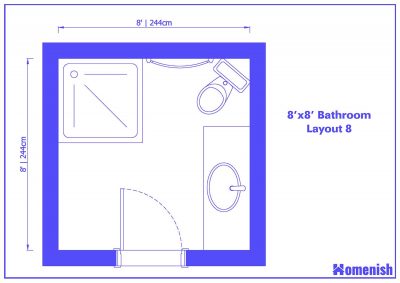 9 Clever 8’ x 8’ Bathroom Layout Plans For Small Space - Homenish