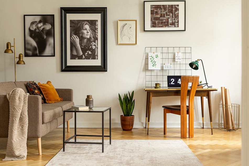 Area Rug in a Minimalist Open-Plan Office