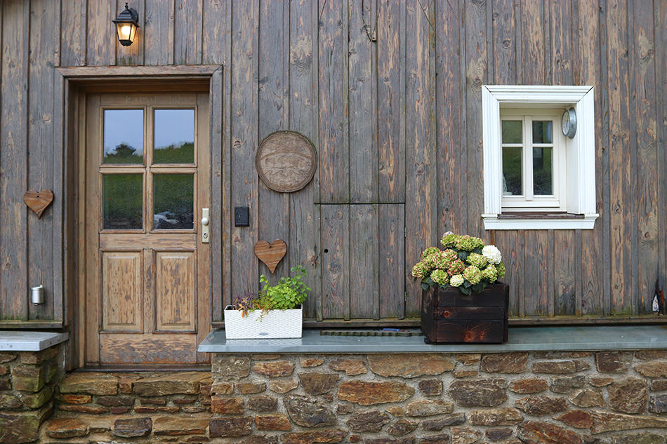 Brown Wooden Door on Brown Wooden Exterior