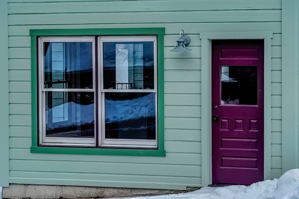 Dark Purple with Cool Green Siding