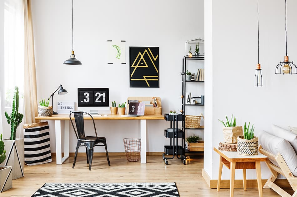 Trendy Black and White Geometric Rug