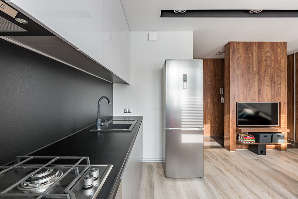 Wood Paneling for Silver Kitchen