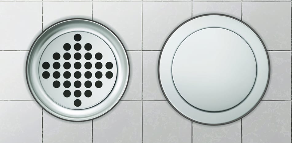 Install a metal drain cover plate.