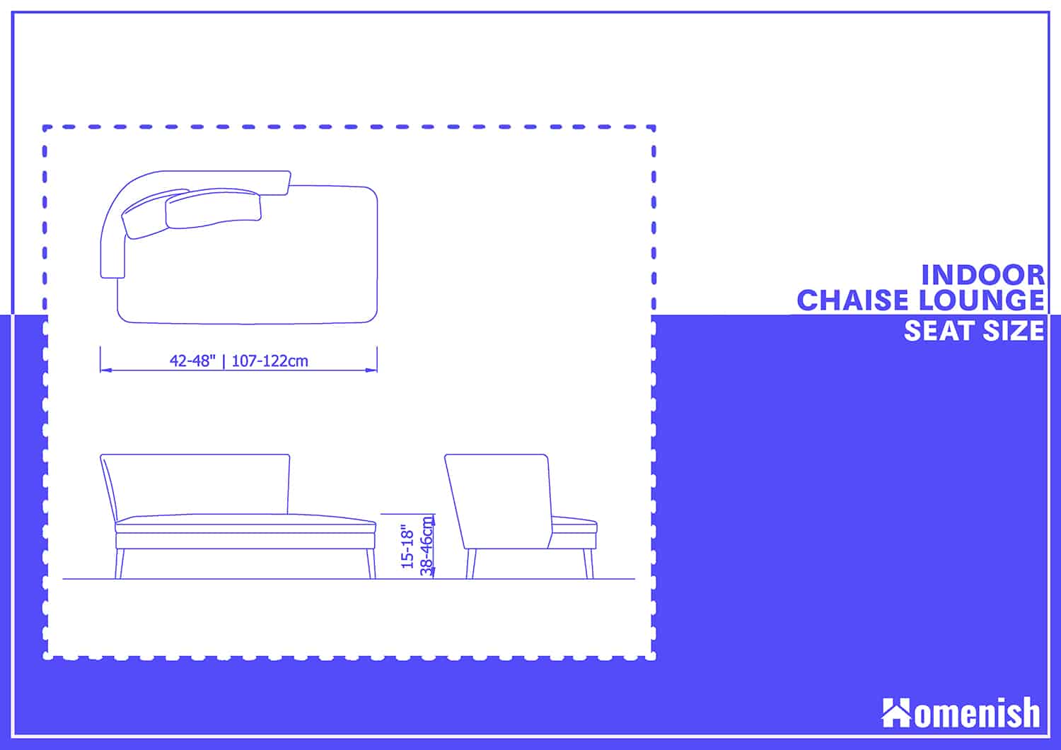 Indoor Chaise Lounge Seat Size
