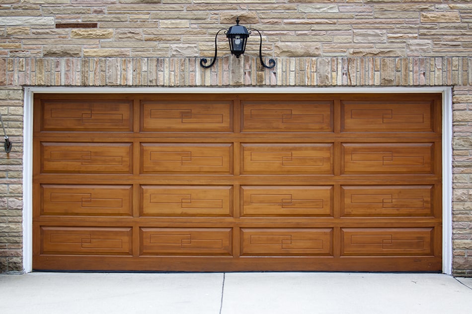 Natural wood garage doors