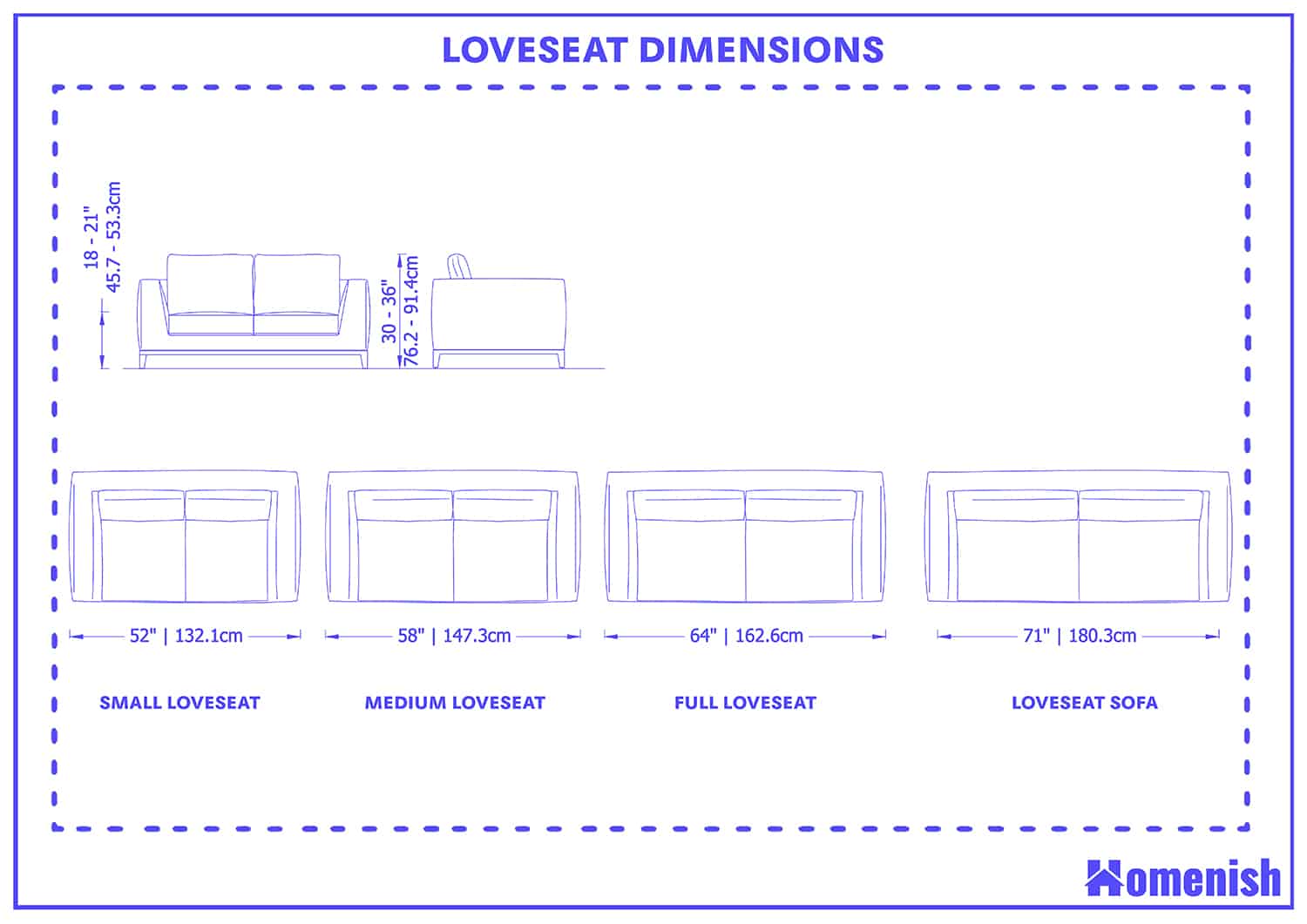 Loveseat dimensions