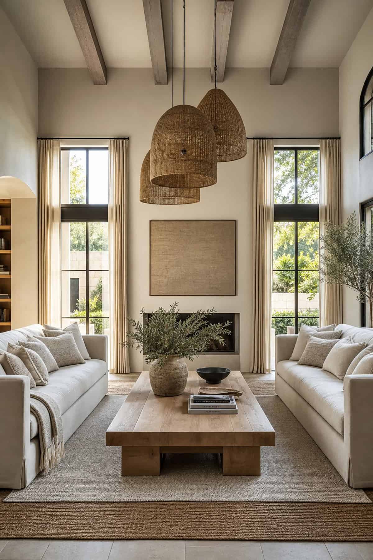 Parallel Sofas With a Central Coffee Table
