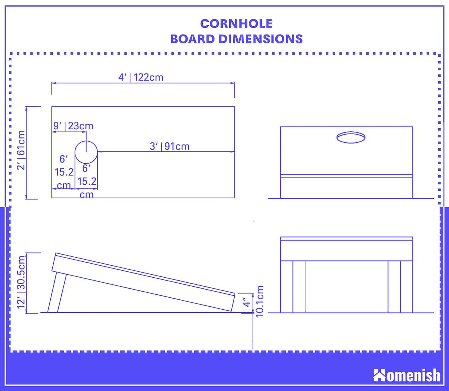 Standard Cornhole Board Game Dimensions