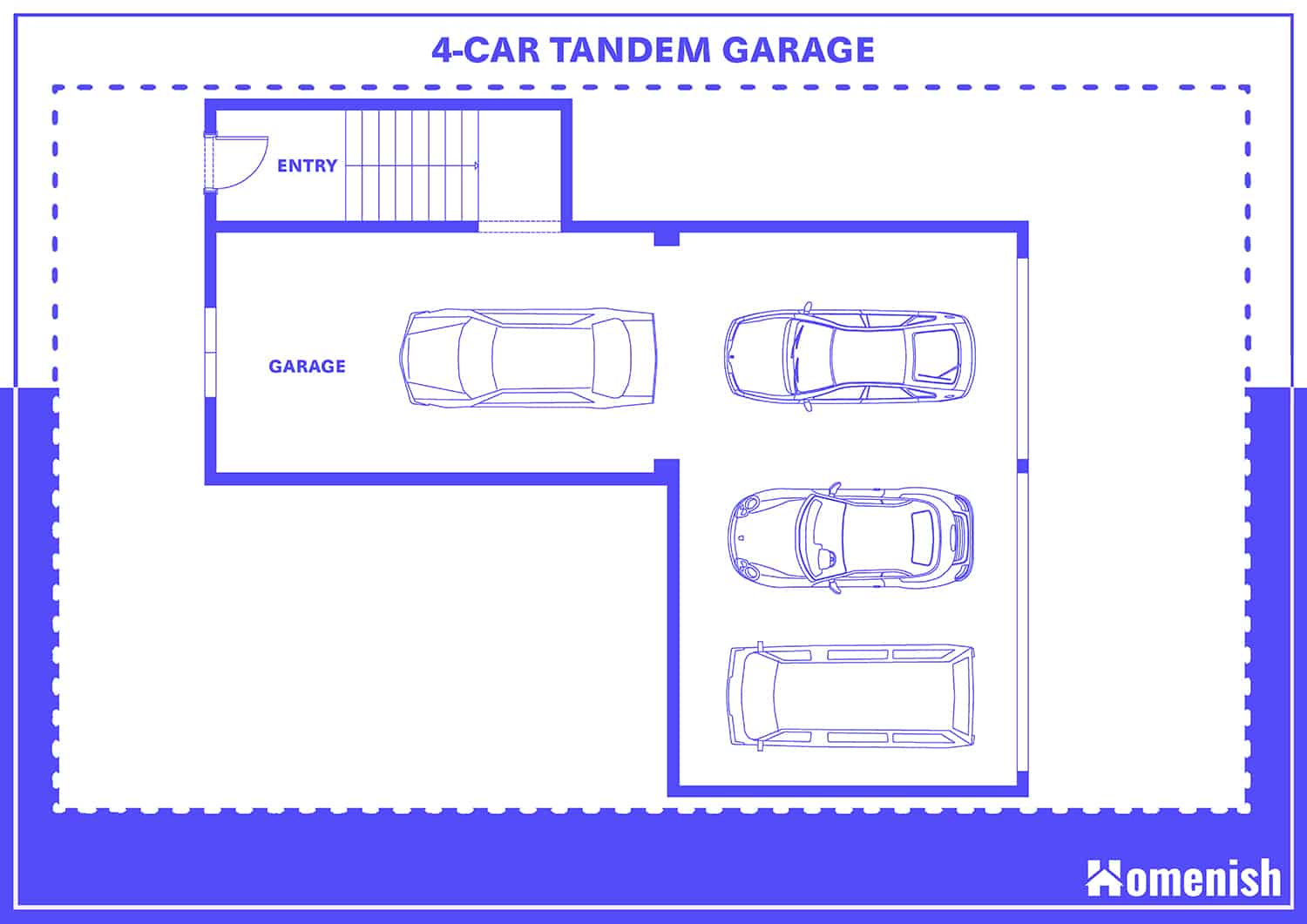 4-Car Tandem Garage
