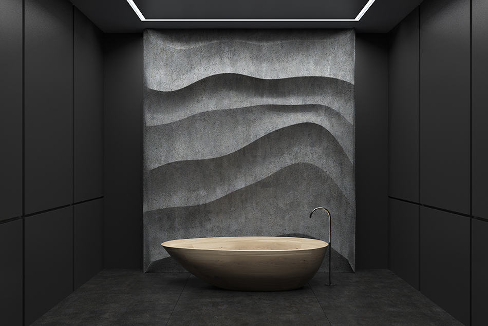 Dark-Color Panels with a Blend of Concrete