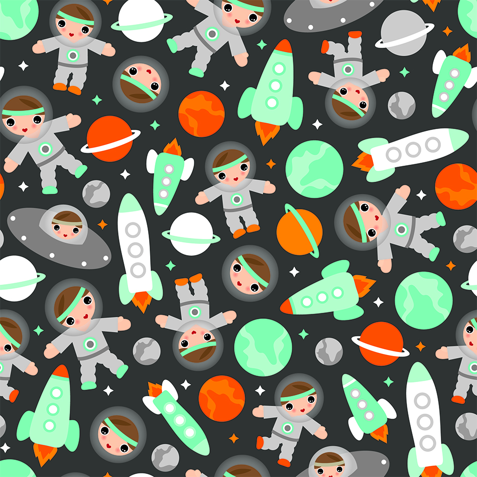 Science and Space Motif Wallpaper