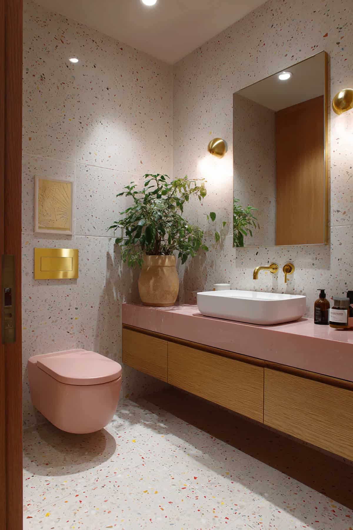 Blush pink toilet