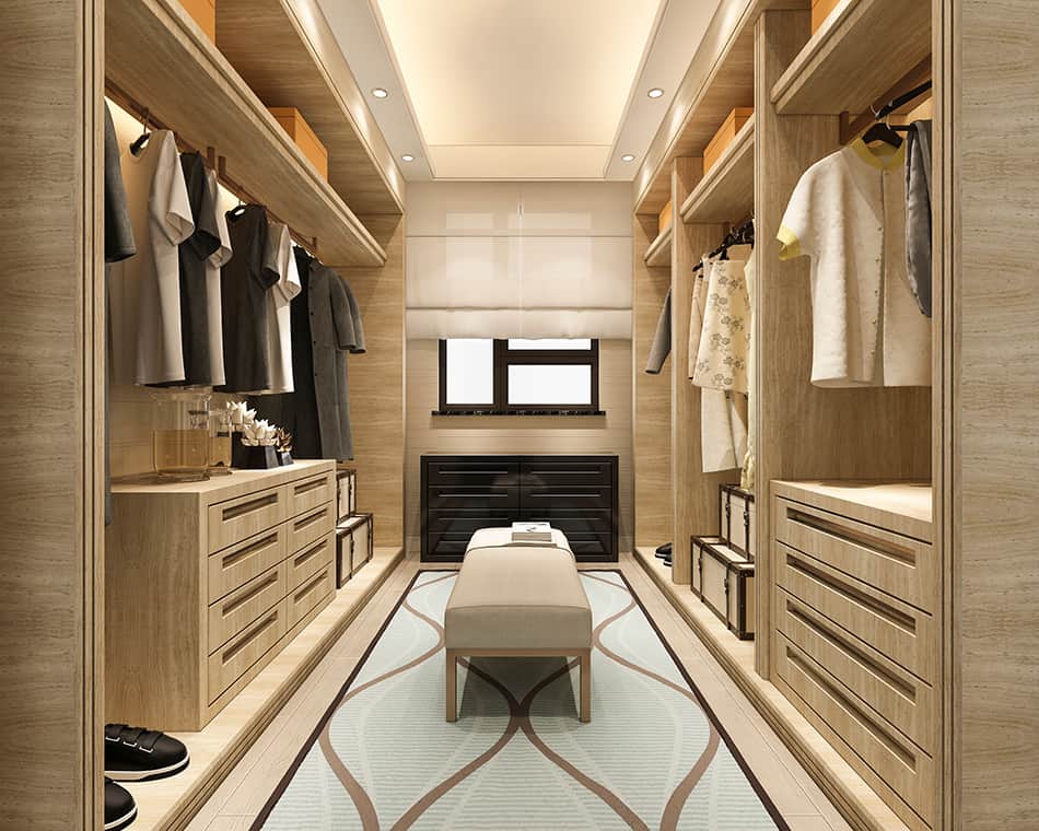 Choose Light and Bright for Small Walk-In Closets