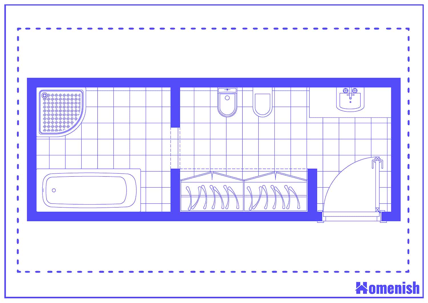 Compartmental Bathroom