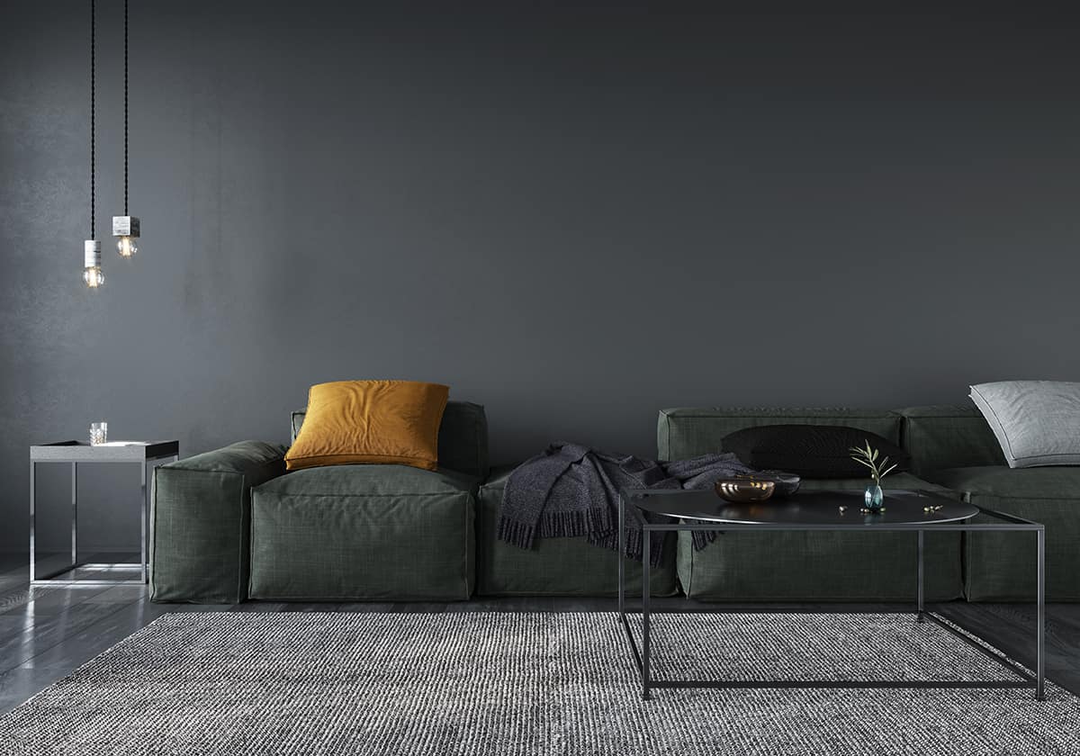 Design a Masculine Charcoal Living Room