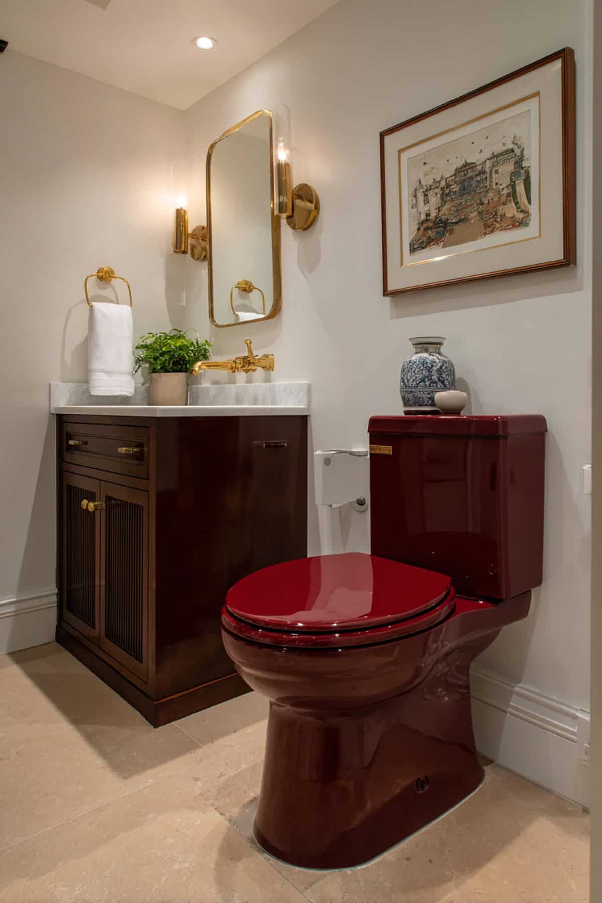 Red toilet