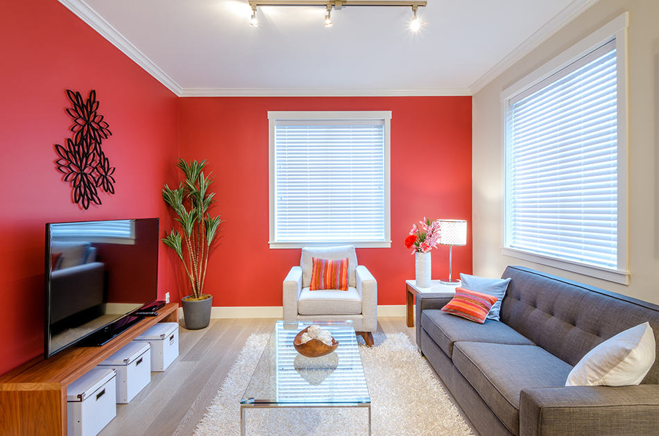 Living room Red Walls