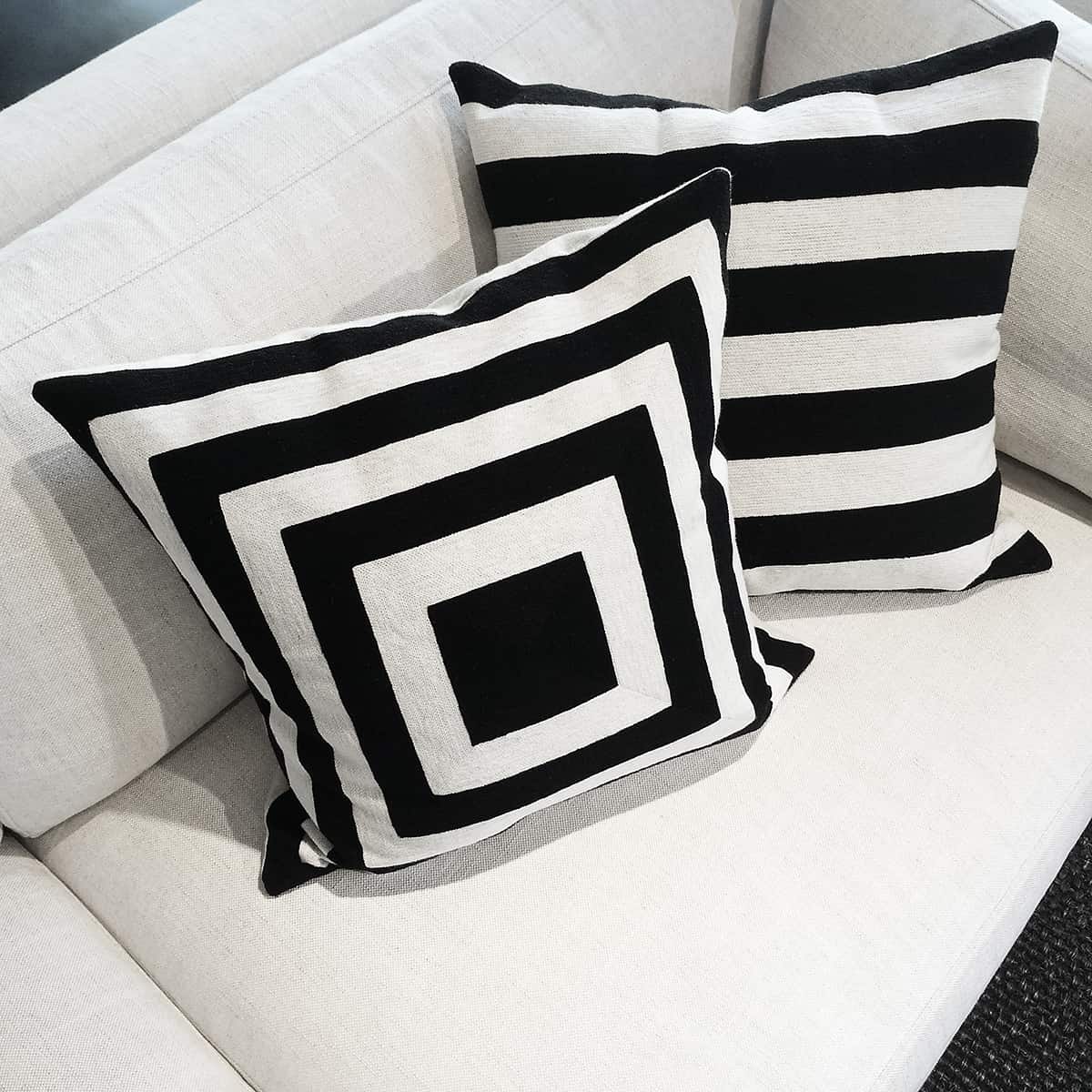 Black and White Striped Pillows
