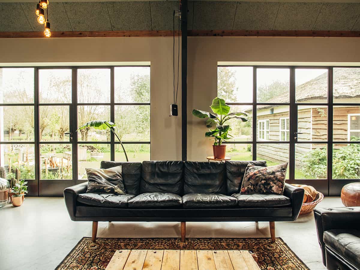 Black Couch and Mid-Century Modern Style