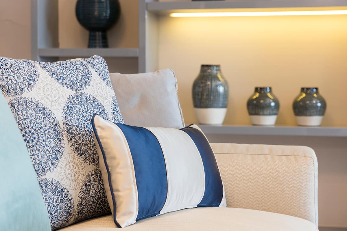 Blue and White Striped Pillows