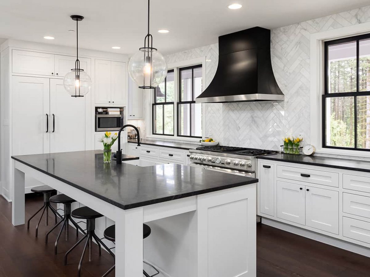 Black Granite Countertops, What Color Cabinets Go With Light Countertops