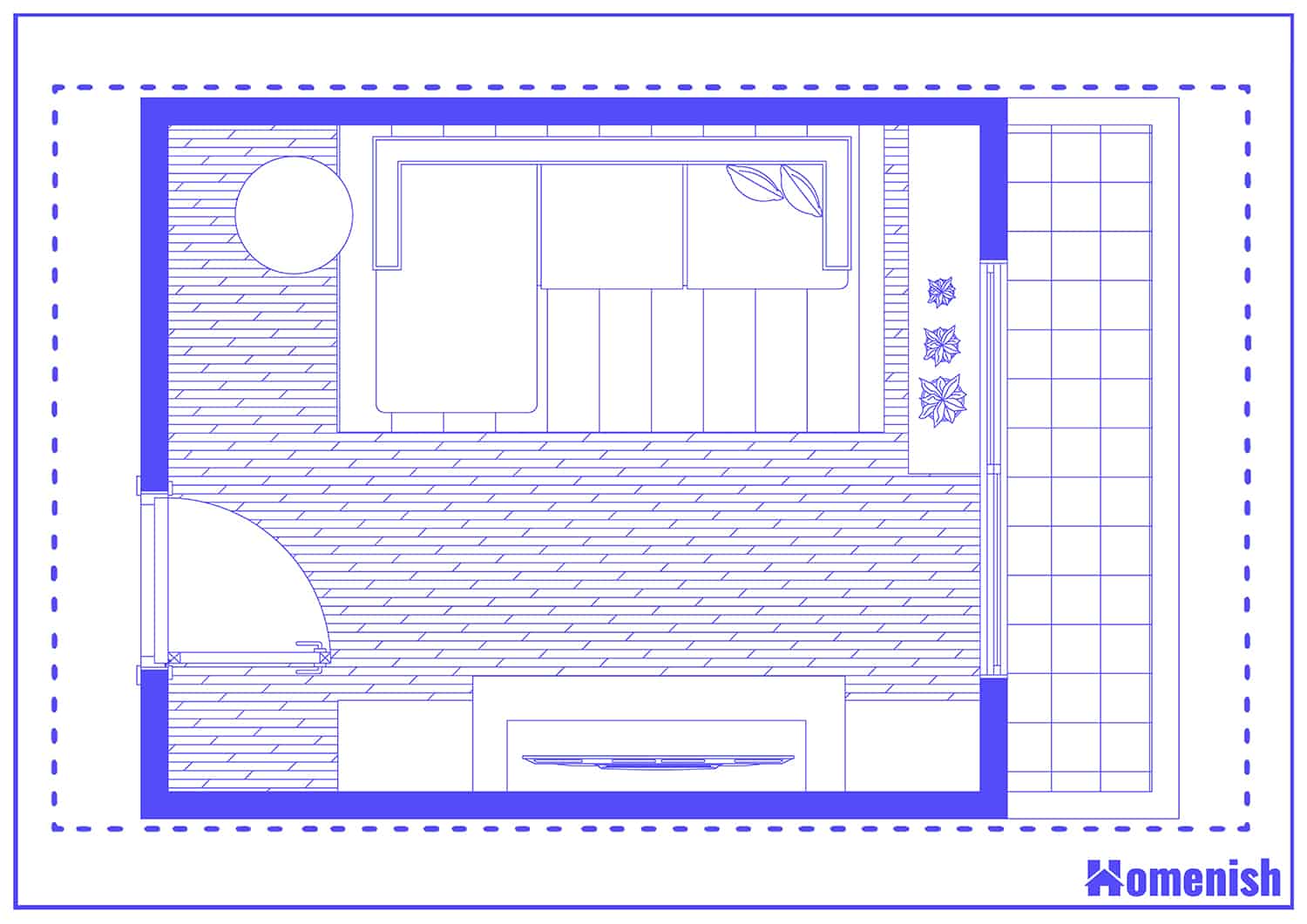 Cozy TV Room Layout Floor Plan